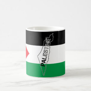 Free Palestine Palestine Map on Palestine Flag Coffee Mug