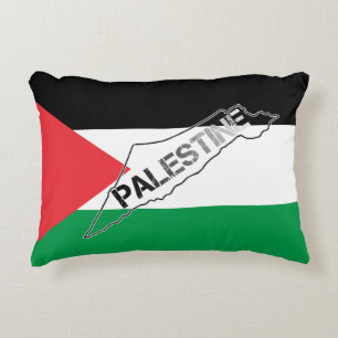 Free Palestine Palestine Map on Palestine Flag Decorative Cushion