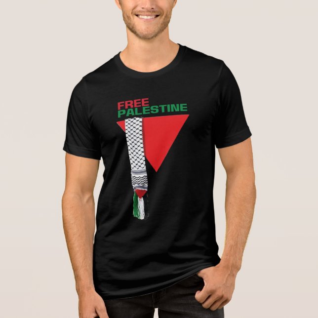 Free palestine, Palestine, Palestine flag, Gaza Tri-Blend Shirt (Front)