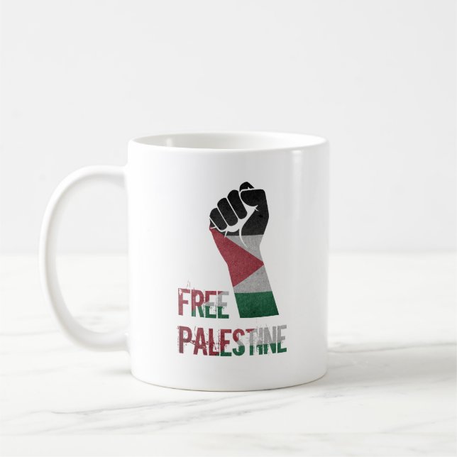 free palestine palestinian flag coffee mug (Left)