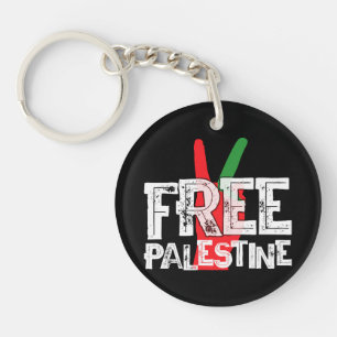 Free Palestine Palestinian Patriotic Ceasefire Tee Key Ring