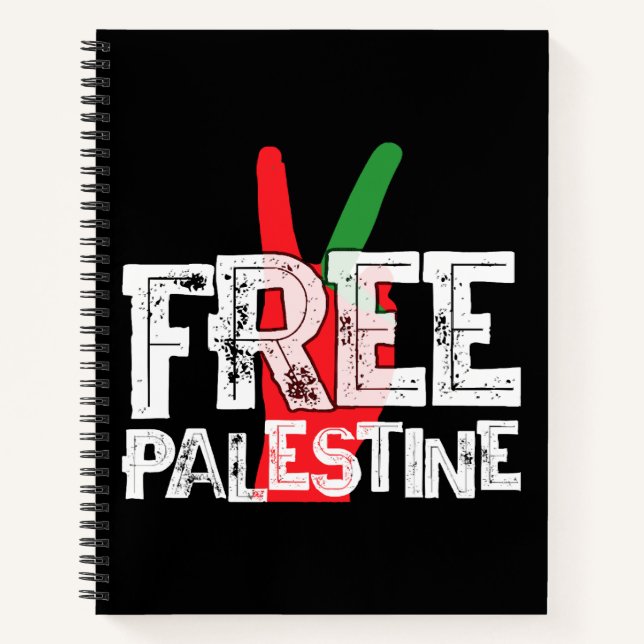 Free Palestine Palestinian Patriotic Ceasefire Tee Notebook (Front)