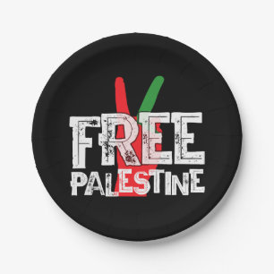 Free Palestine Palestinian Patriotic Ceasefire Tee Paper Plate