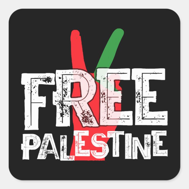 Free Palestine Palestinian Patriotic Ceasefire Tee Square Sticker (Front)