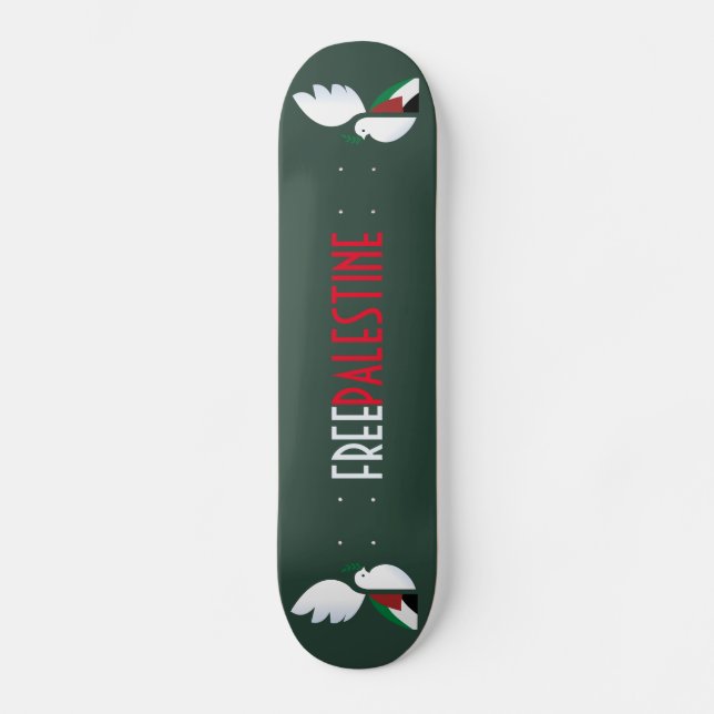 Free Palestine – Political Art Deck for Justice  Skateboard (Front)