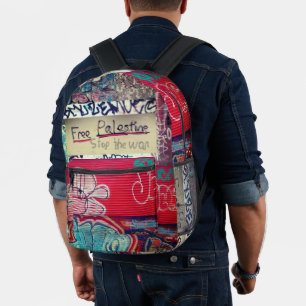 Free Palestine Printed Backpack