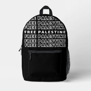 FREE PALESTINE Repeat Text typography Design  Printed Backpack