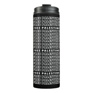 FREE PALESTINE Repeat Text typography Design Thermal Tumbler