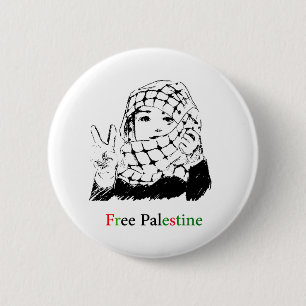 Free Palestine rounded buttom 6 Cm Round Badge