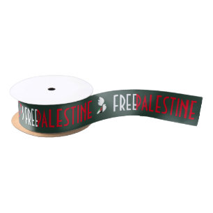 “Free Palestine” Satin Ribbon – Solidarity Ribbon 