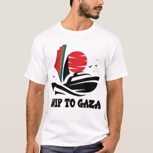Free Palestine Ship to Gaza Madleen Boat T-Shirt