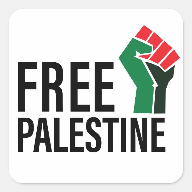 Free Palestine, Solidarity with Palestine   Square Sticker (Front)