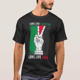 Free Palestine Stand With Gaza Flag Long Live Pale T-Shirt