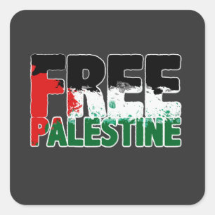 FREE PALESTINE STOP WAR IN GAZA SQUARE STICKER