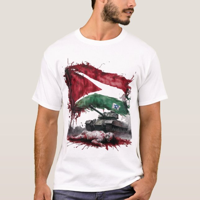 Free Palestine: Support Human Rights T-Shirt (Front)