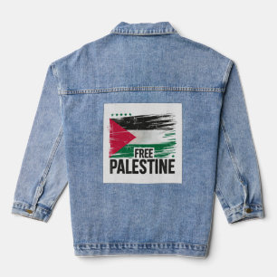 Free Palestine Support Palestine Denim Jacket
