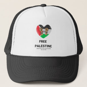 Free Palestine  text Trucker Hat
