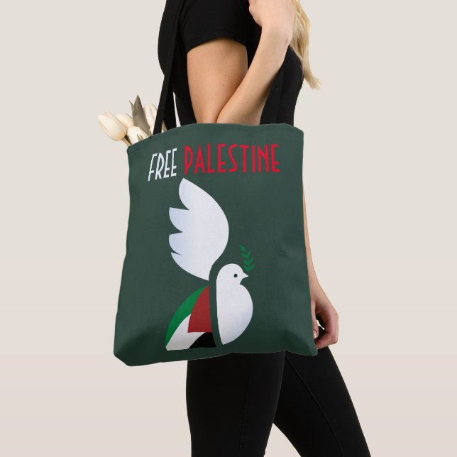 Free Palestine Tote Bag Pro-Palestinian Statement (Close Up)