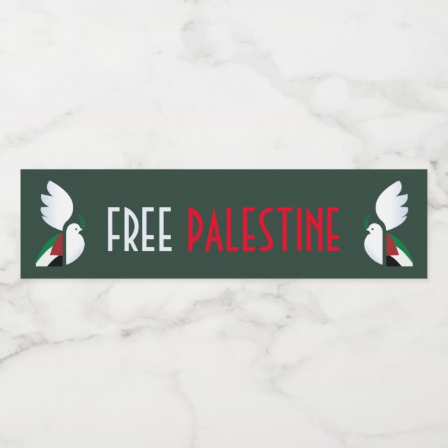 Free Palestine Water Bottle Label | Solidarity  (Single Label)
