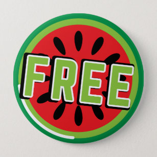 Free Palestine watermelon- Freedom for Palestinian 10 Cm Round Badge