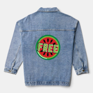 Free Palestine watermelon- Freedom for Palestinian Denim Jacket