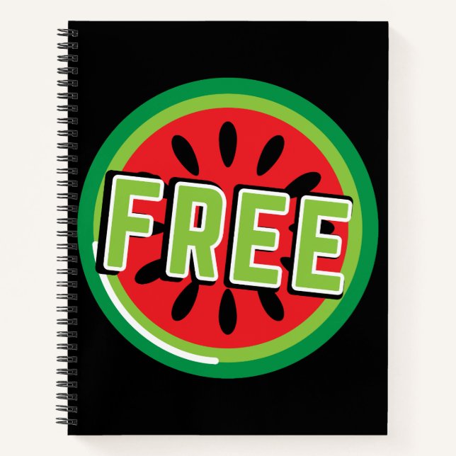 Free Palestine watermelon- Freedom for Palestinian Notebook (Front)