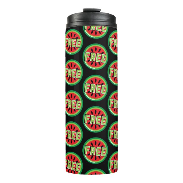 Free Palestine watermelon- Freedom for Palestinian Thermal Tumbler (Front)