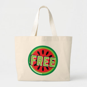 Free Palestine watermelon  Large Tote Bag