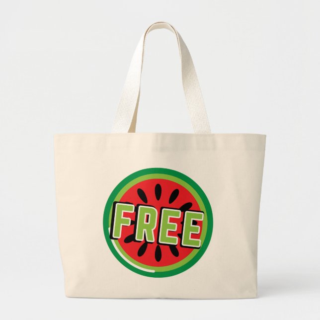 Free Palestine watermelon  Large Tote Bag (Front)