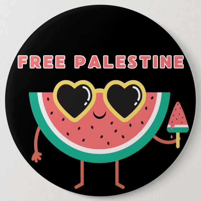 free palestine Watermelon Palestine cute colourful 6 Cm Round Badge (Front)