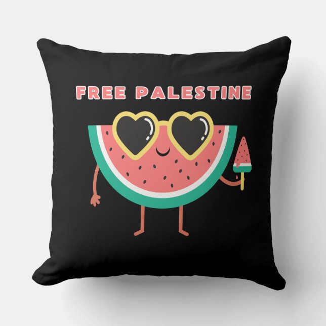 free palestine Watermelon Palestine cute colourful Cushion (Front)