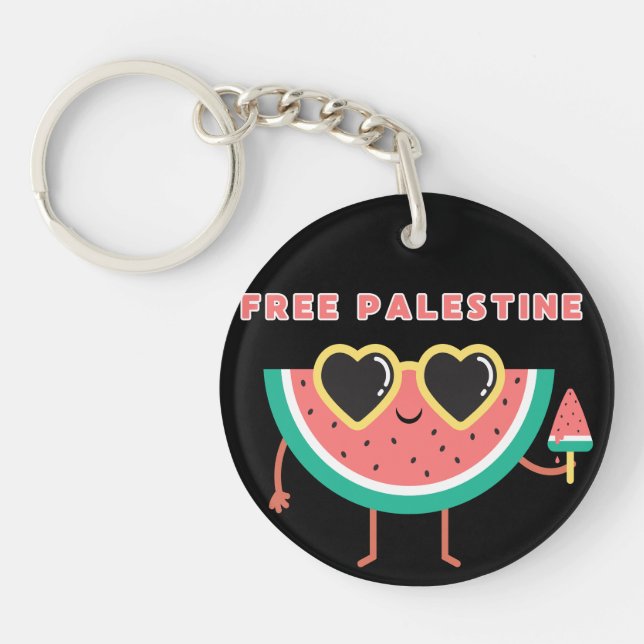 free palestine Watermelon Palestine cute colourful Key Ring (Front)