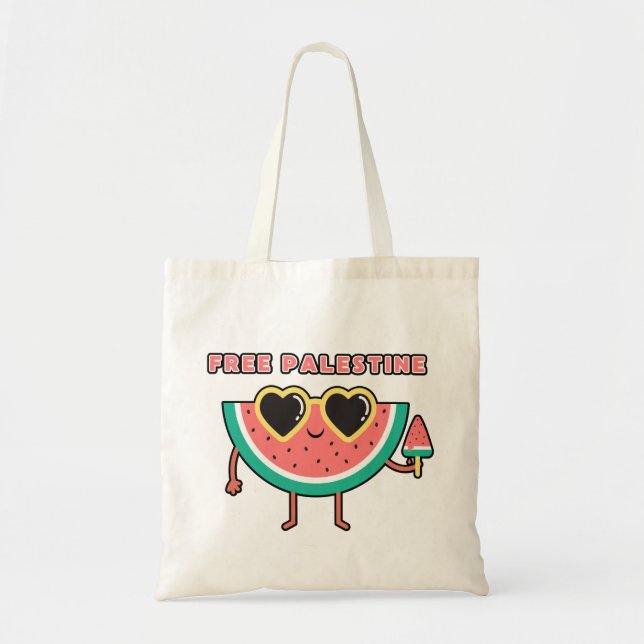 free palestine Watermelon Palestine cute colourful Tote Bag (Front)