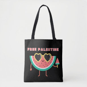free palestine Watermelon Palestine cute colourful Tote Bag