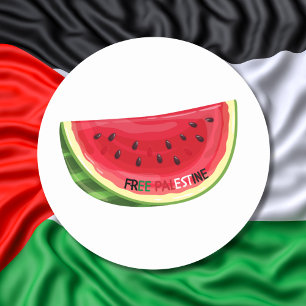 Free Palestine Watermelon Social Justice Classic Round Sticker