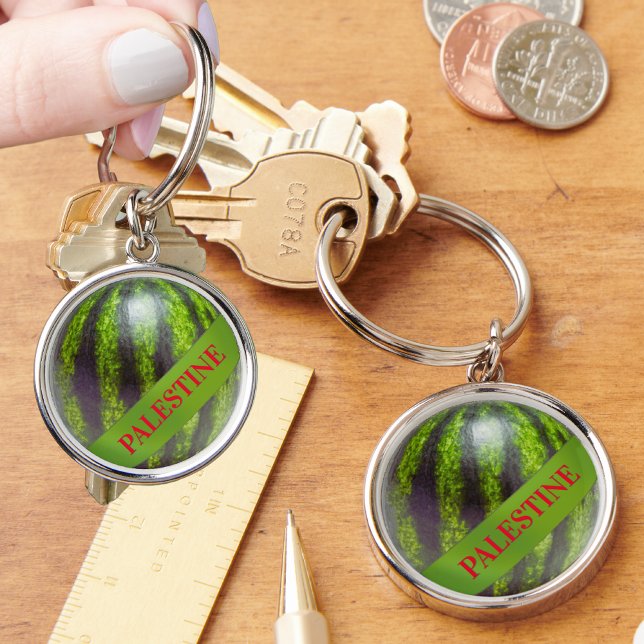 Free Palestine watermelon Support for gaza Key Ring (Creator Uploaded)
