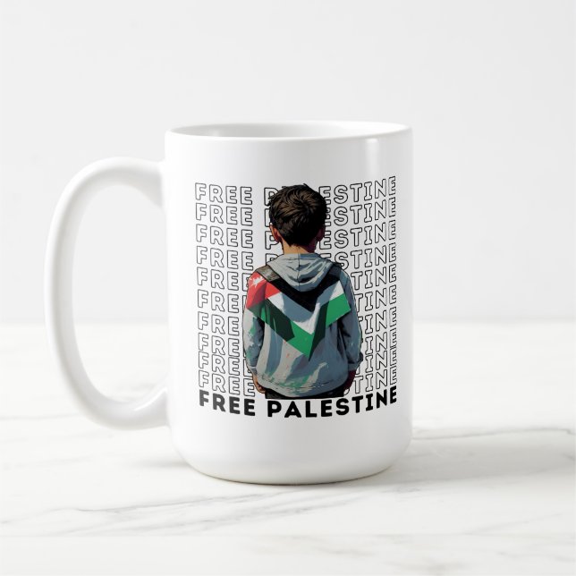 FREE PALESTINE white Coffee Mug (Left)