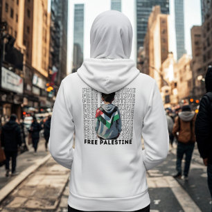 Free Palestine White Hoodie
