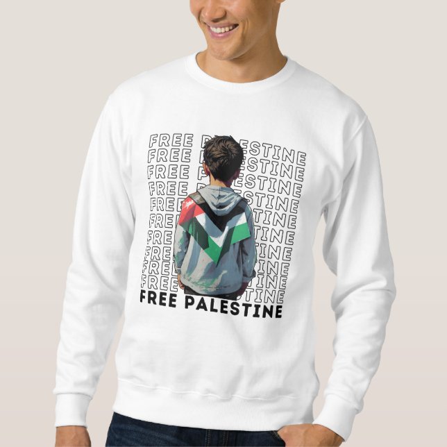 FREE PALESTINE white Sweatshirt (Front)