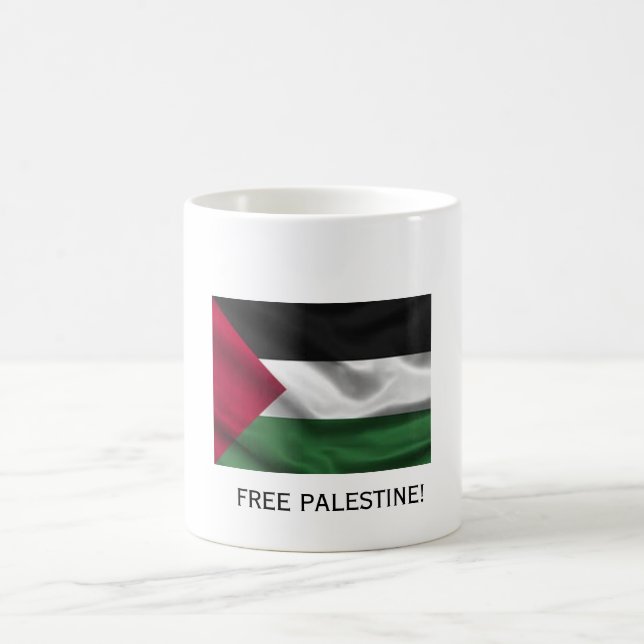 FREE PALESTINE WITH FLAG COFFEE MUG (Center)