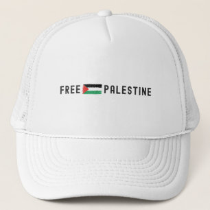 FREE PALESTINE WITH FLAG TRUCKER HAT