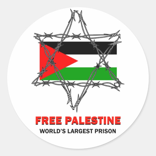 FREE PALESTINE: WORLD'S LARGEST PRISON STICKER (Front)