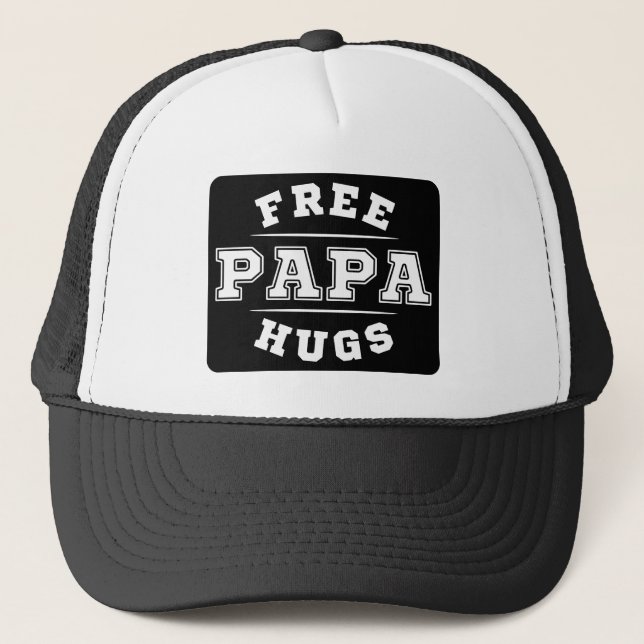 Free Papa Hugs Trucker Hat (Front)