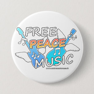 Free Peace Music 7.5 Cm Round Badge