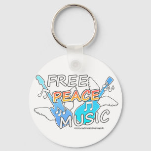 Free Peace Music Key Ring
