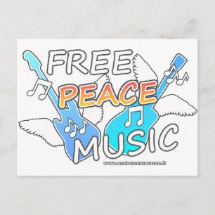 Free Peace Music Postcard