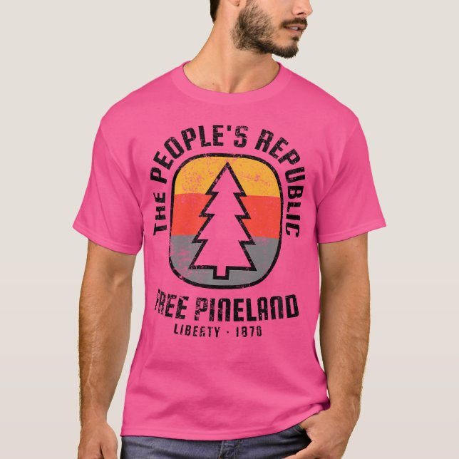 Free Pineland Retro Camping Badge T-Shirt (Front)