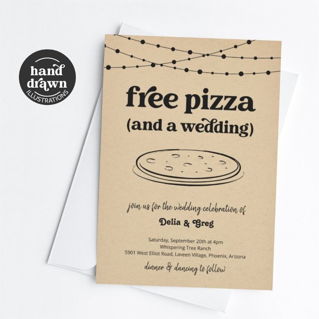 Free Pizza Funny Wedding Invitation (Creator Uploaded)