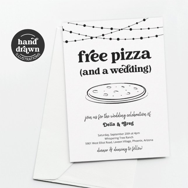 Free Pizza Funny Wedding Invitation (Creator Uploaded)