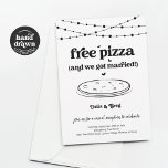 Free Pizza Funny Wedding Reception Only Invitation<br><div class="desc">Free Pizza (and we got married).  Enjoy a fun invitation for your reception / elopement party that puts the spotlight on...  pizza!  Artwork is hand drawn.  Coordinating Details,  Registry,  Thank You cards,  and other items are available in the 'Pizza Wedding' Collection within my store.</div>